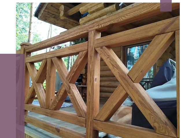 Деревянные перила под ключ в Урюпинске от 7726 руб. 