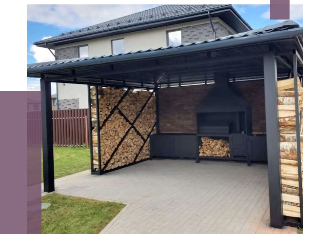 Навесы для барбекю в Урюпинске от 12825 руб. под ключ | ПРОЛЁТ-Рюп