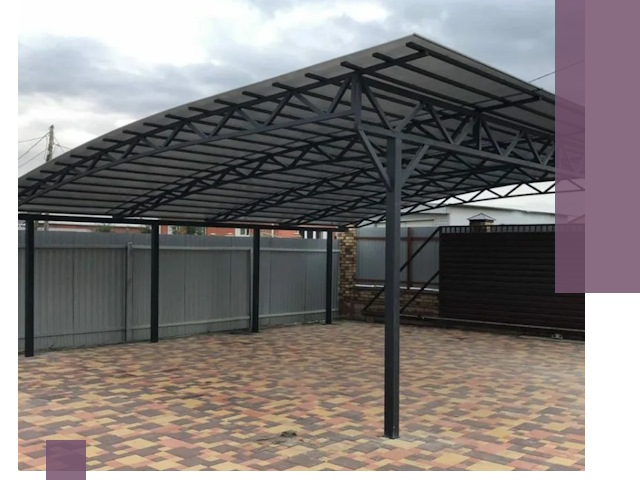 Металлические навесы под ключ в Урюпинске — изготовление и монтаж