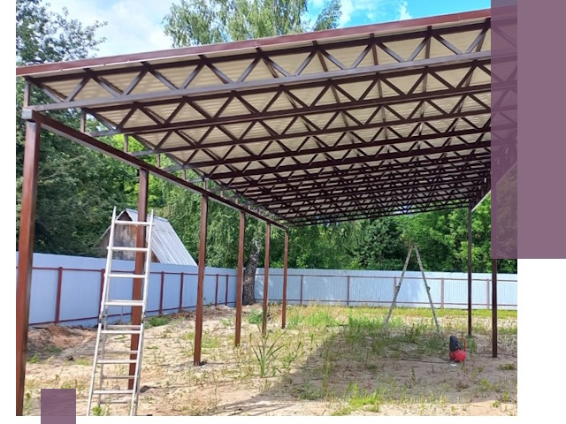 Односкатные навесы под ключ в Урюпинске — изготовление и монтаж