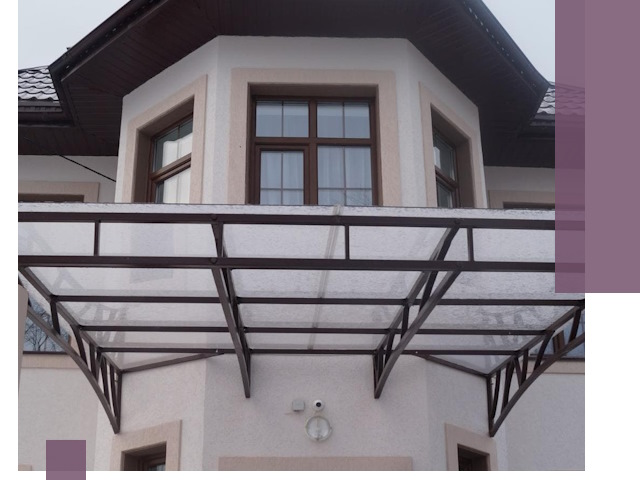 Козырьки из поликарбоната под ключ в Урюпинске