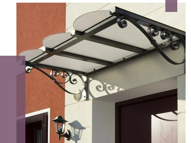 Односкатные козырьки в Урюпинске от 8447 руб.  | ПРОЛЁТ-Рюп