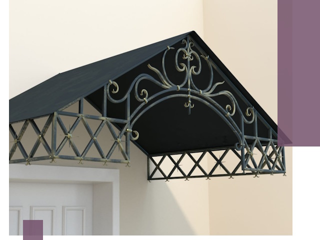 Двускатные металлические козырьки под ключ в Урюпинске