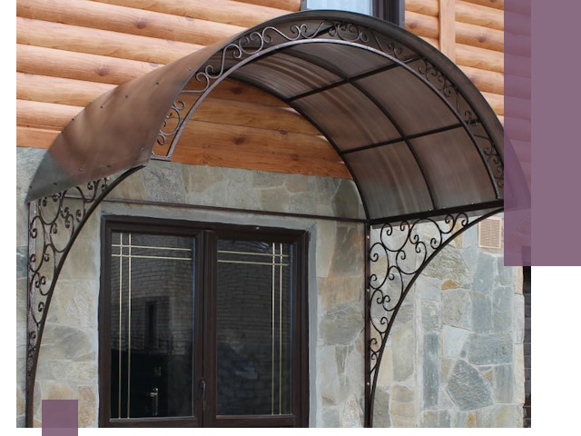 Арочные козырьки под ключ в Урюпинске: изготовление и монтаж
